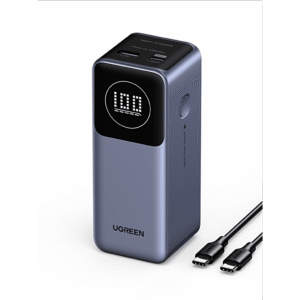 Power Bank 12000mAh 100W Máx. / USB-C y USB-A / PD 3.0 y QC 3.0 / Pantalla Inteligente / Carga para Laptop / Carcasa Ignífuga / Incluye Cable USB 50cm