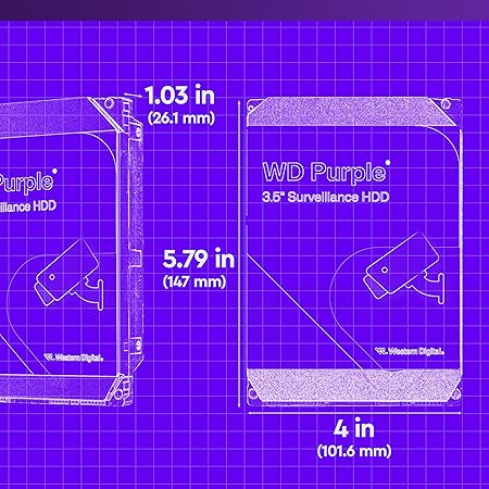 Disco Duro Interno Western Digital WD Purple WD44PURZ / 4 TB / 3.5" / SATA 6 Gb/s / 5400 RPM / 128 MB Caché / Videovigilancia 24/7 - Image 3