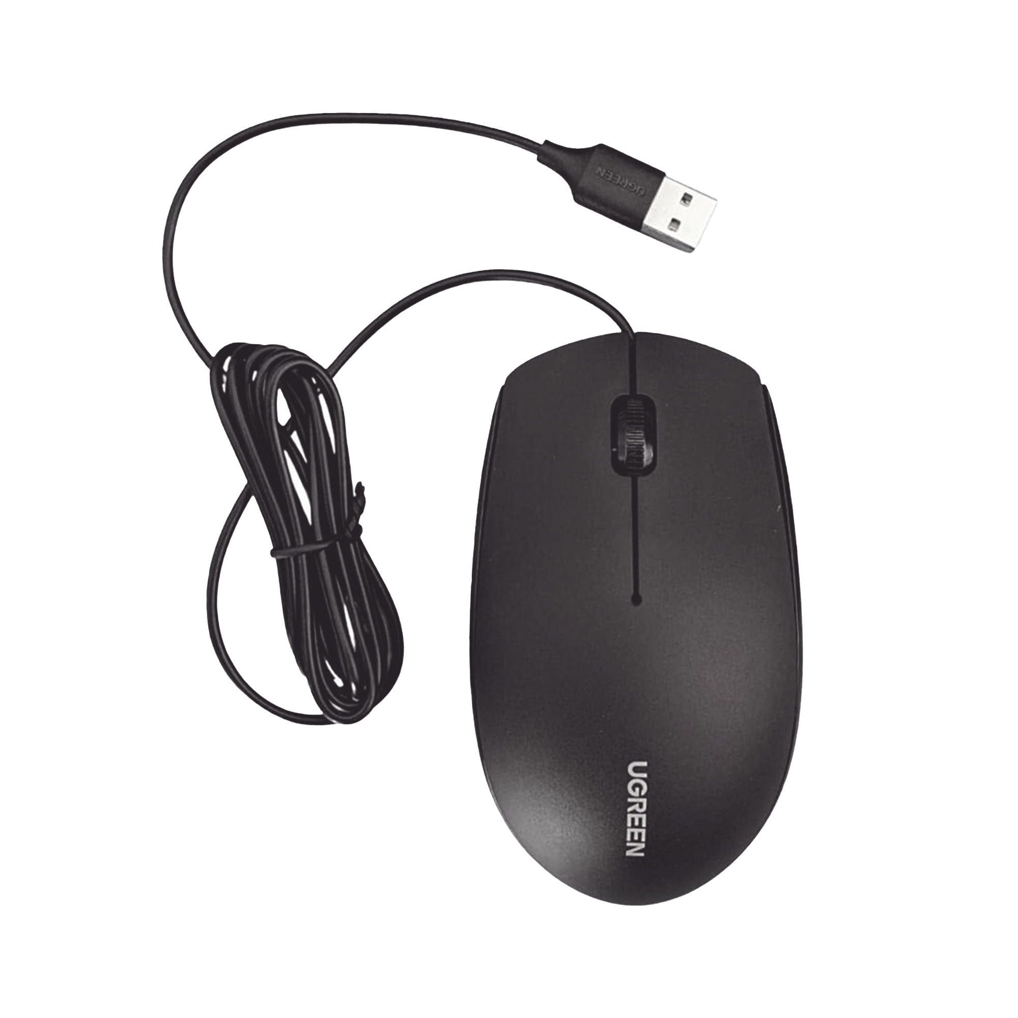 Mouse Óptico USB UGREEN 90789 / 1200 DPI / 3 Botones / Diseño Ergonómico Silencioso / Cable de 1.5 m / Compatible con Windows MacOS Linux DVR y NVR