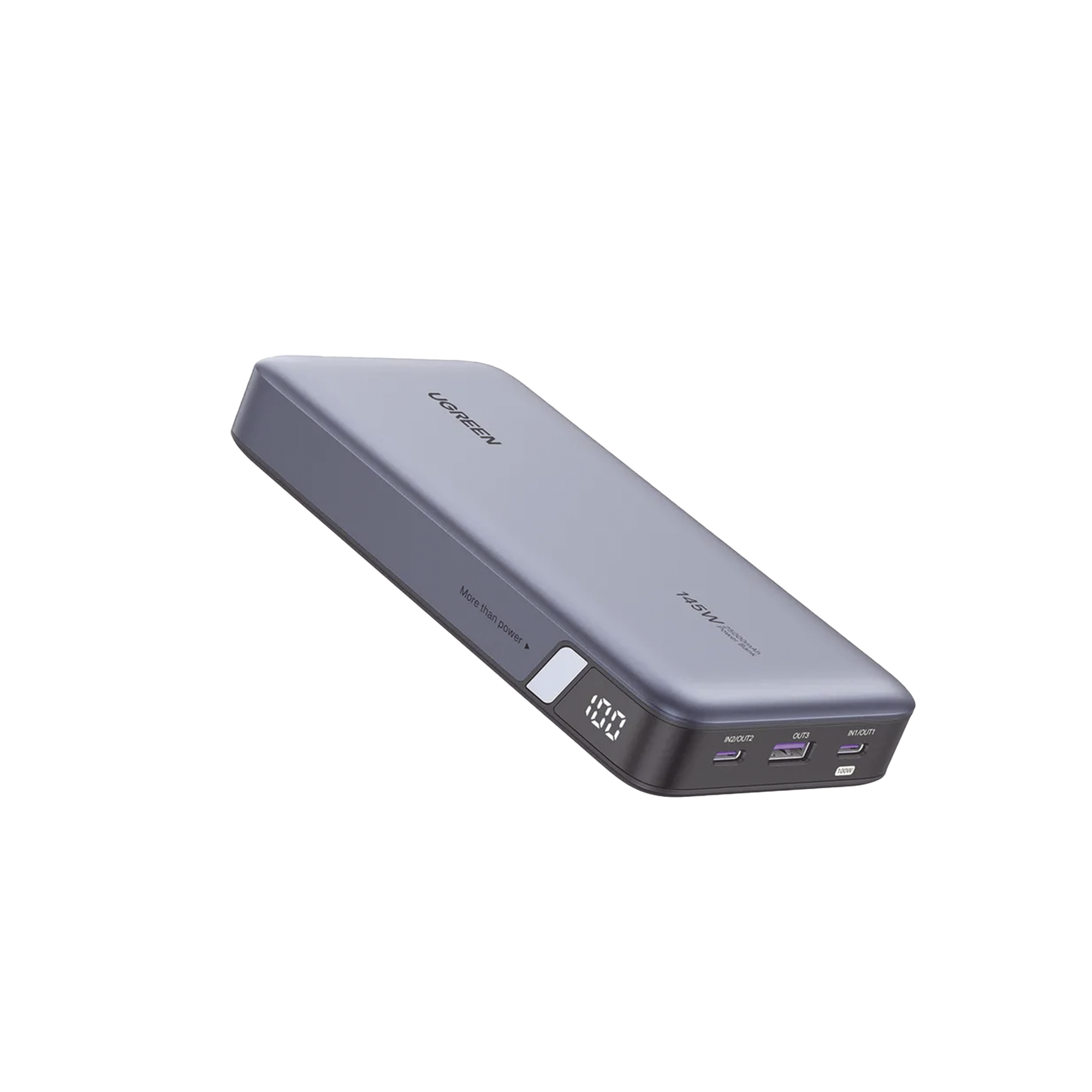 Power Bank 25000mAh 145W Máx. / 2 USB-C y USB-A / PD 3.0 y QC 3.0 / Pantalla Inteligente / Carga para Laptop / Carcasa Ignífuga / Incluye Cable USB 50cm