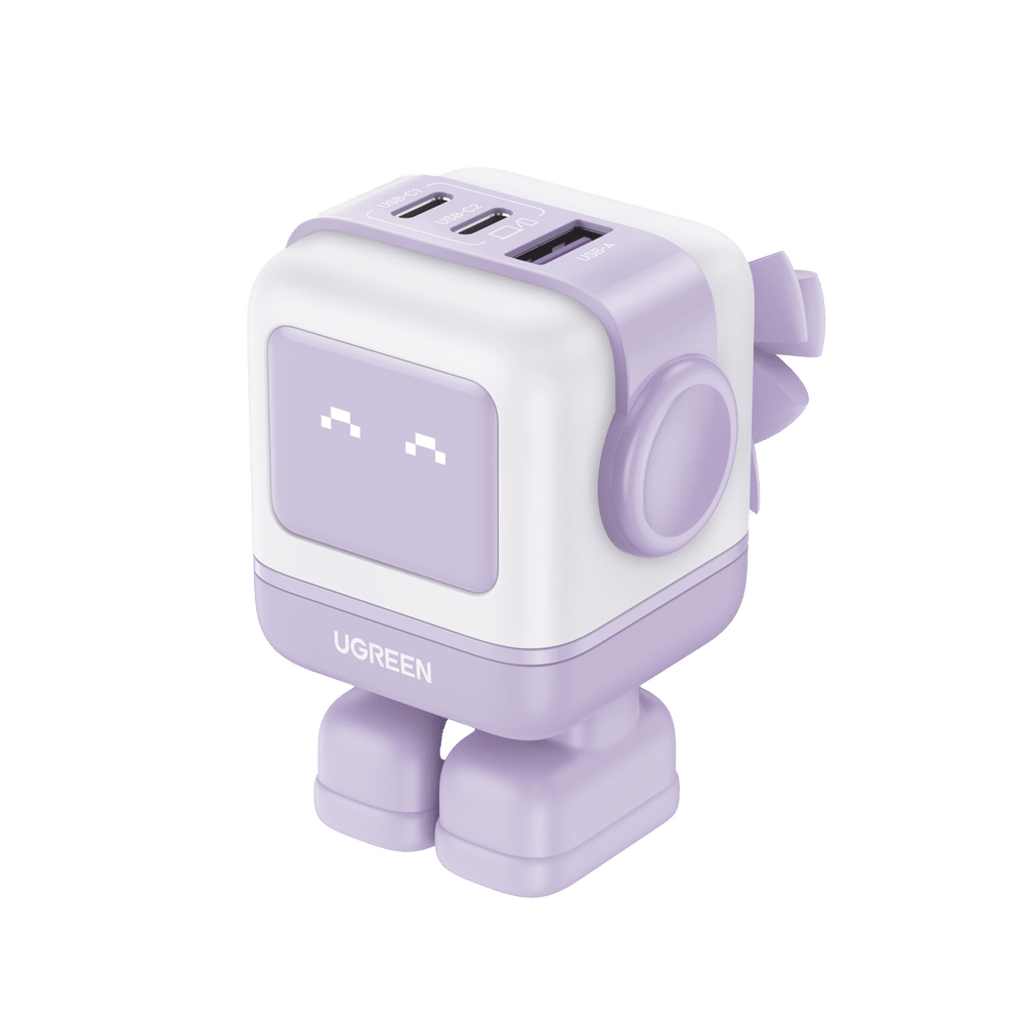 Cargador RobotGaN Serie UNO 65W / 3 Puertos de Carga Rápida / 2 USB-C y 1 USB-A / PD 3.0 y QC 4.0 / Tecnología GaN II / Pantalla LED / Carcasa Ignífuga - Image 2